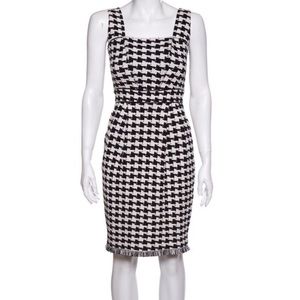 St. John Black & White Houndstooth Casual Dress